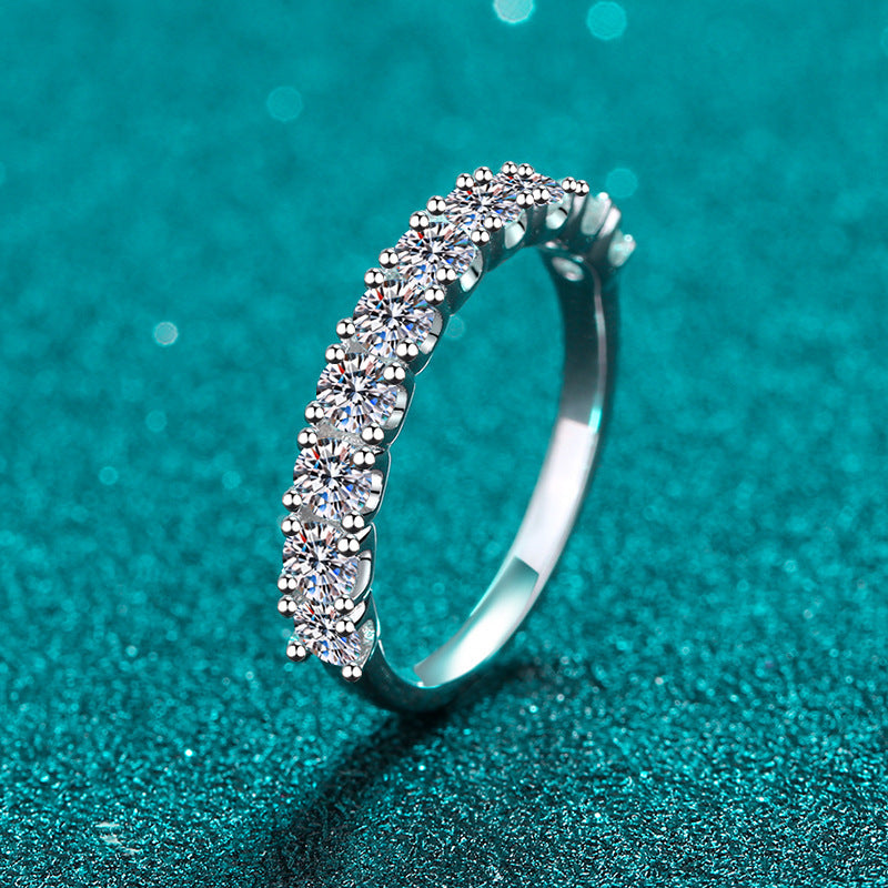 Sterling Silver Bracelet Female Ten Princess 1 Karat Moissanite Ring