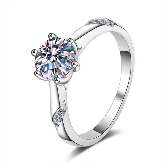 925 Sterling Silver Vibrato Model Six Claw Ring