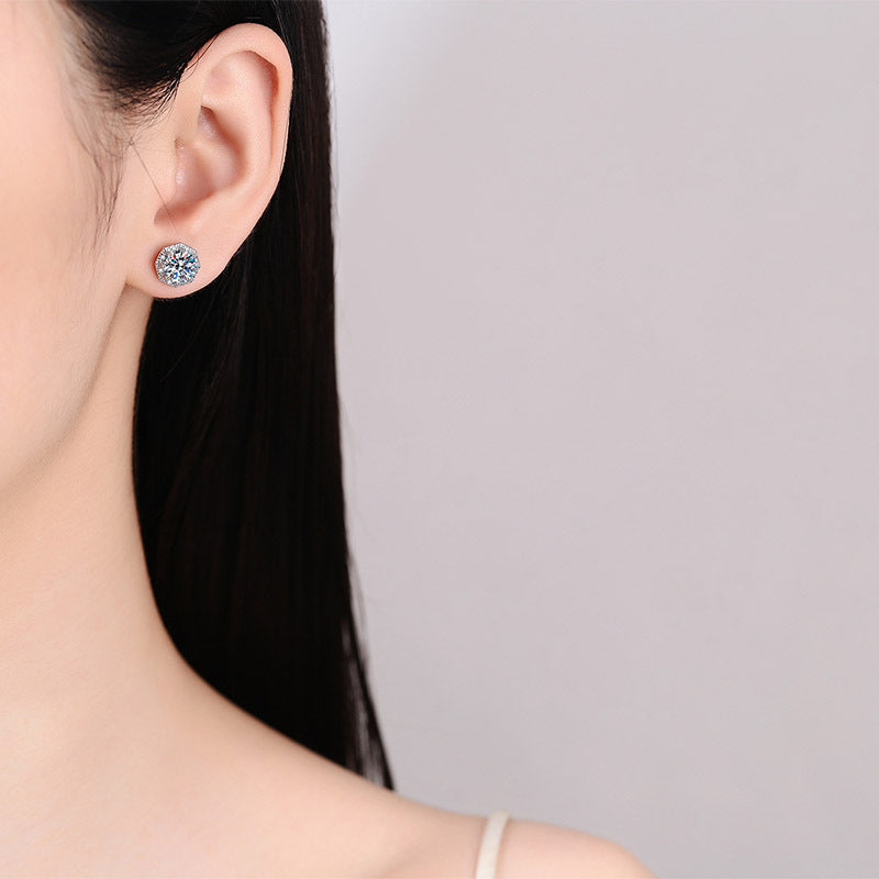 S925 Silver Girl Geometric Earrings Minimalist