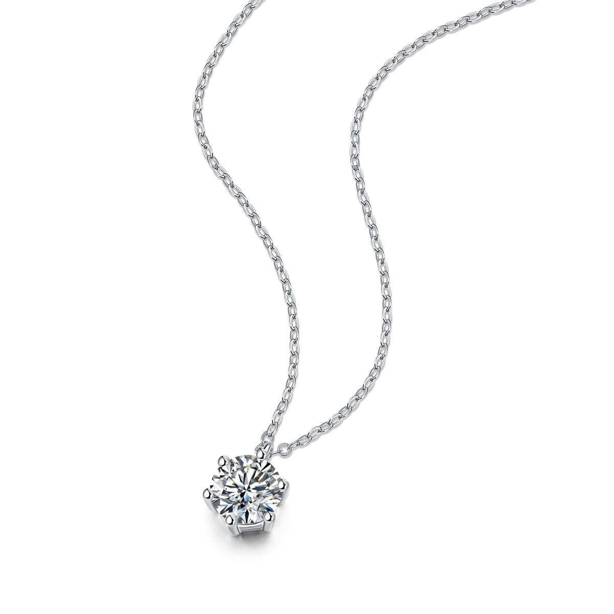 Moissanite Pendant Chain Necklace