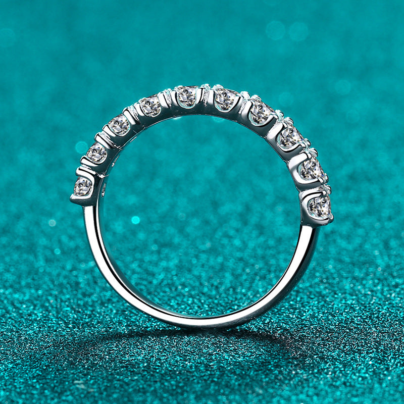 Sterling Silver Bracelet Female Ten Princess 1 Karat Moissanite Ring