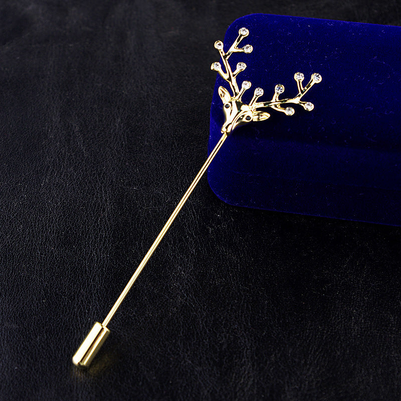 Men's Elk Small Brooch Pin