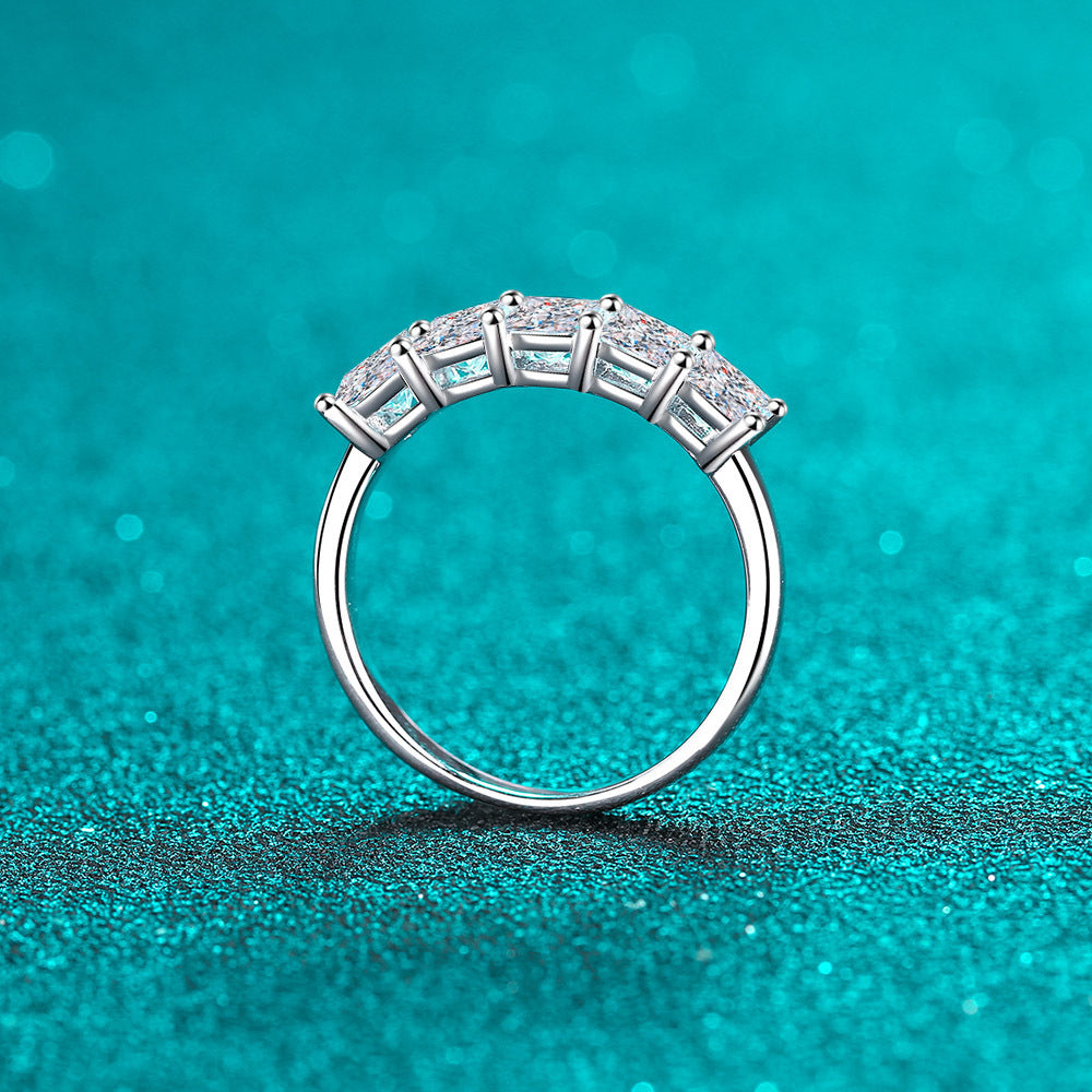 Square Moissanite Stackable Plated 18K Ring