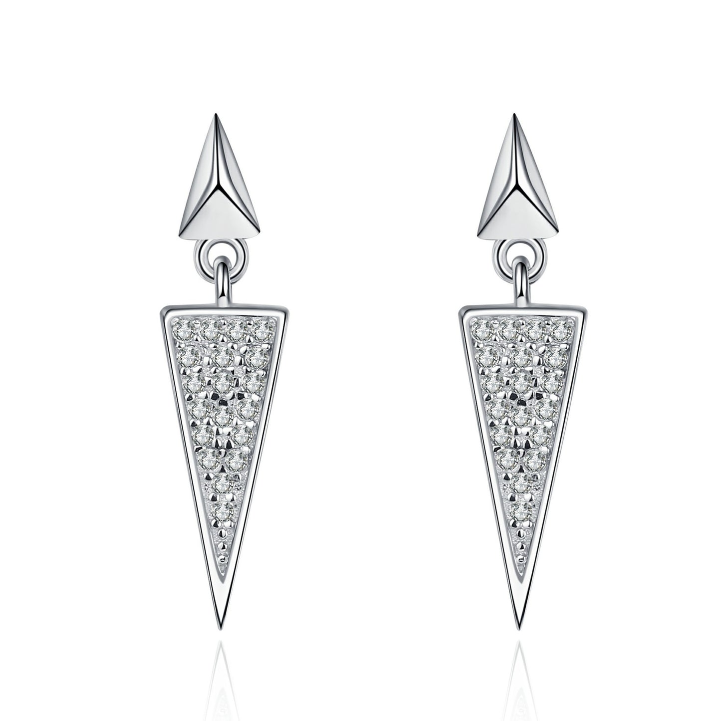 Triangle Stud Earrings Moissanite Diamond Full Set
