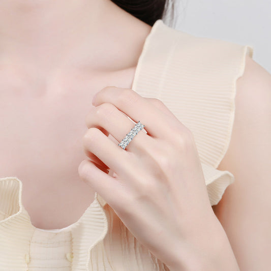 Square Moissanite Stackable Plated 18K Ring