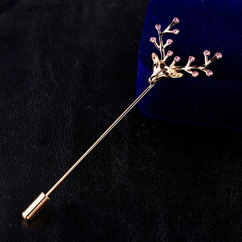 Men's Elk Small Brooch Pin