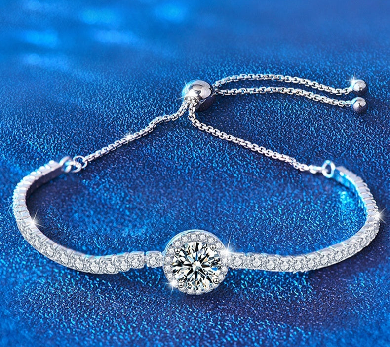 Sterling Silver Moissanite Starry Women's Bracelet