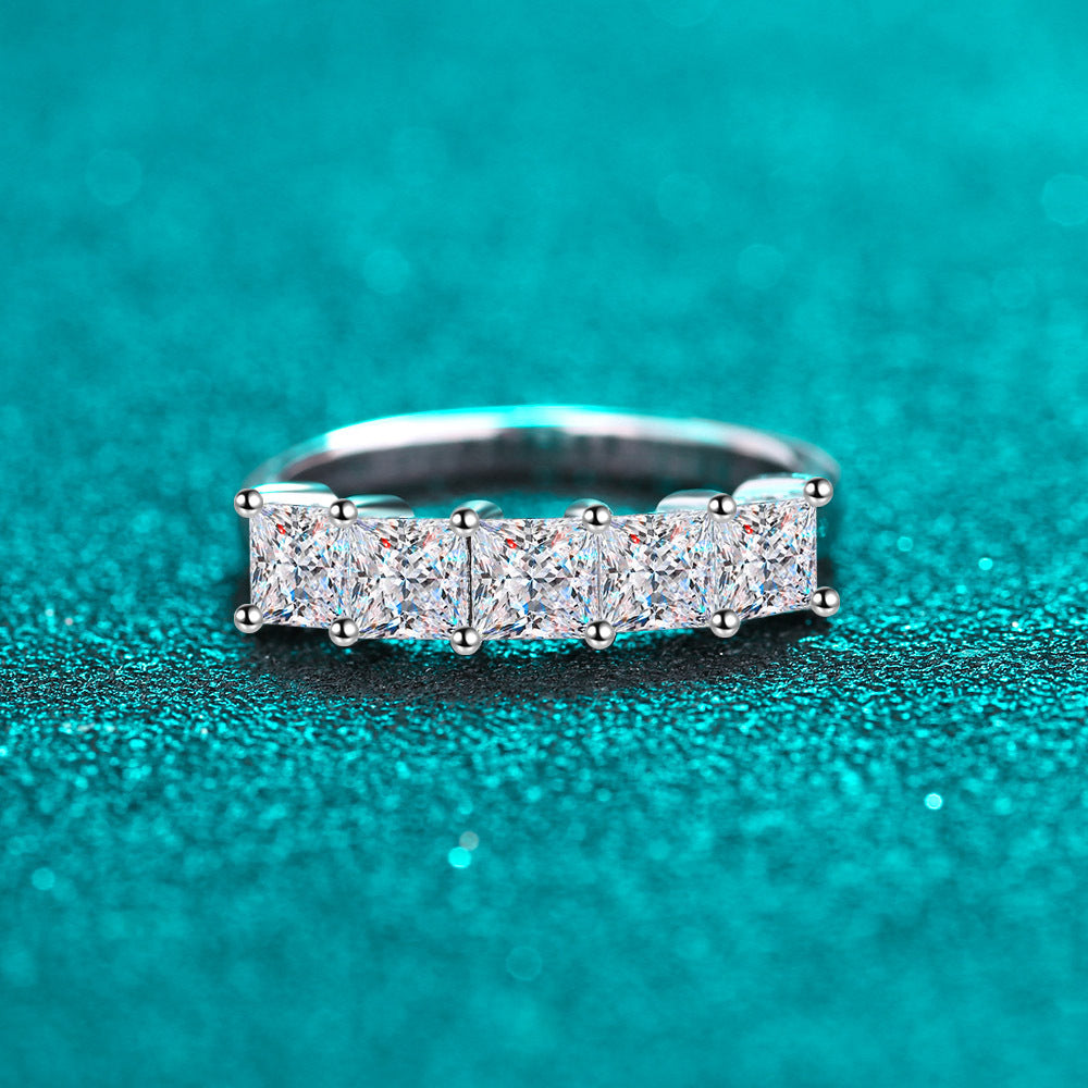 Square Moissanite Stackable Plated 18K Ring