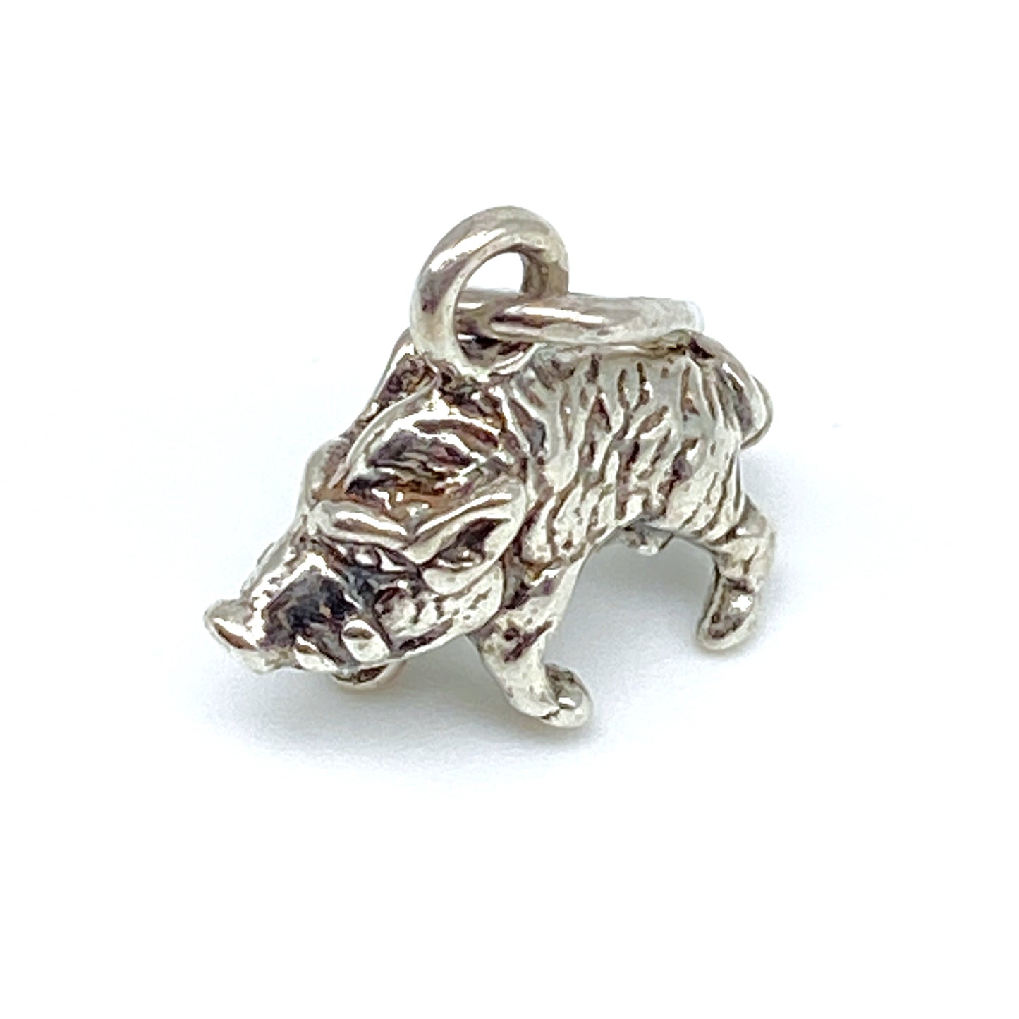 Boar - Silver Minisculpture Pendant