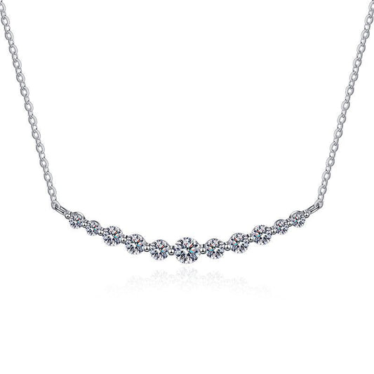 S925 Sterling Silver Moissanite Necklace Light Luxury High-grade 11 Karat D Color