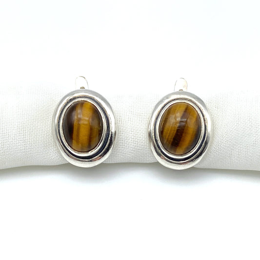 Olive - Tiger Eye Earrings