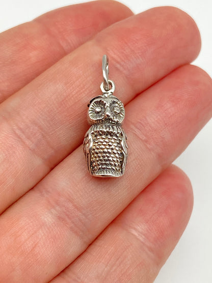 Owl - Silver Minisculpture Pendant