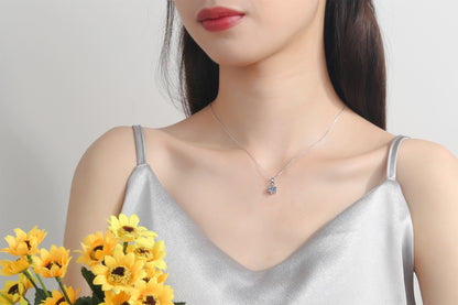 All-match High-grade Moissanite Six-claw Pendant Clavicle Chain 925 Silver Necklace Female