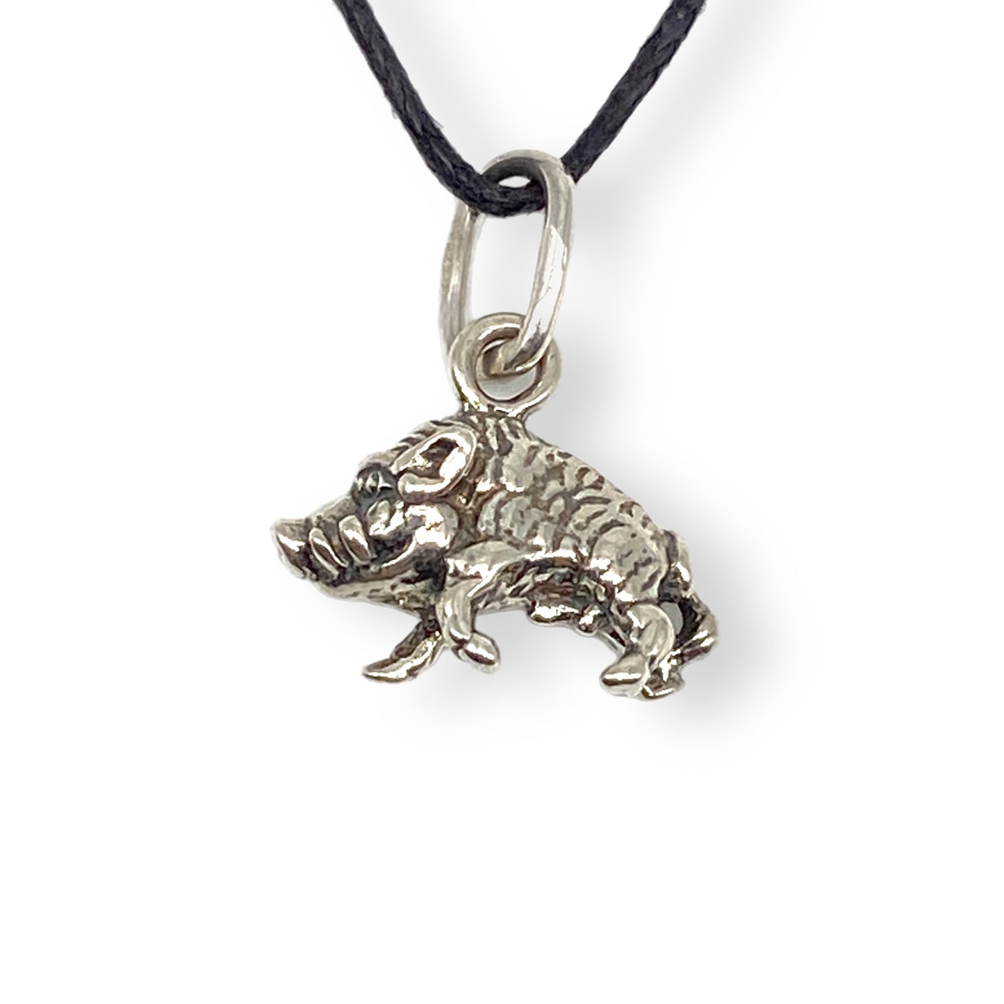 Boar - Silver Minisculpture Pendant