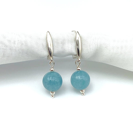Beads - Aquamarine Dangle Earrings