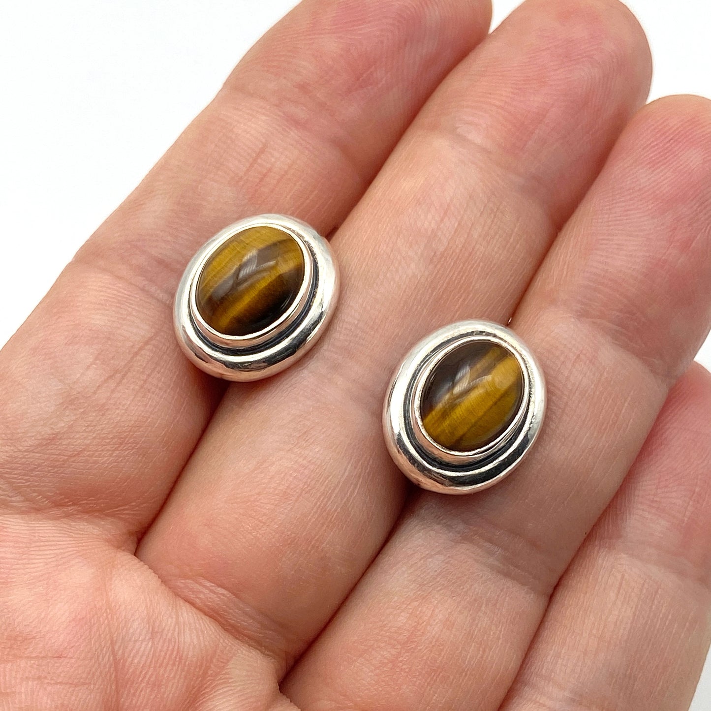 Olive - Tiger Eye Earrings