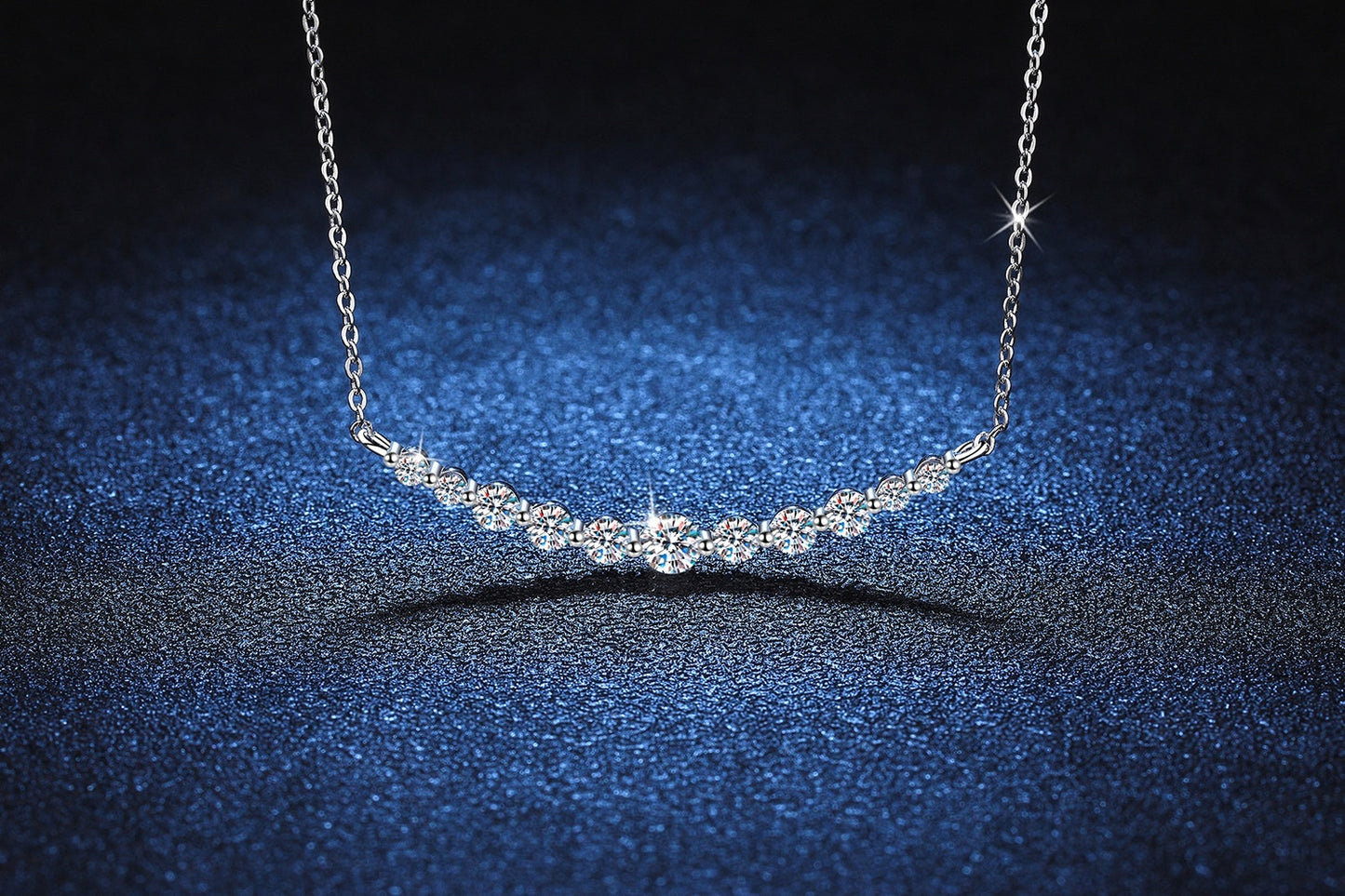 S925 Sterling Silver Moissanite Necklace Light Luxury High-grade 11 Karat D Color