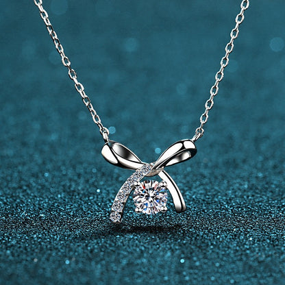 Mosang Diamond Bow Necklace Simulation