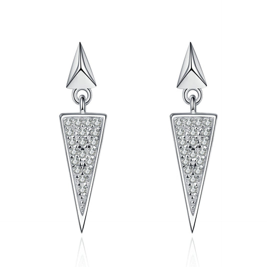 Triangle Stud Earrings Mossan Diamond Full Set