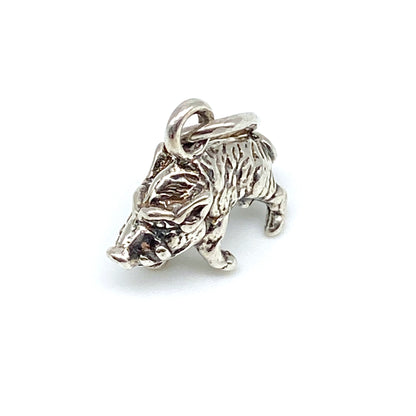 Boar - Silver Minisculpture Pendant