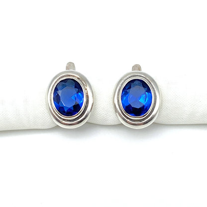Olive - Sapphire Crystal Earrings