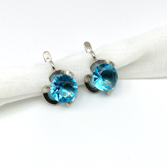 Clover - Blue Crystals Earrings