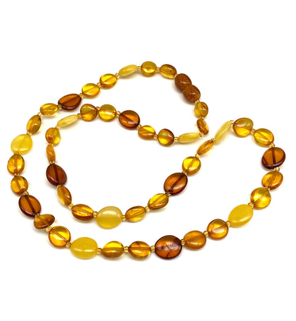 Plum-shaped beads - amber necklace