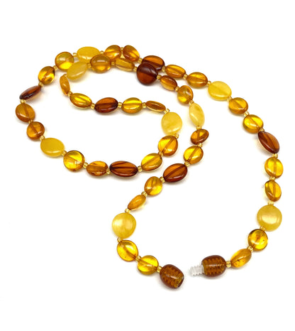 Plum-shaped beads - amber necklace