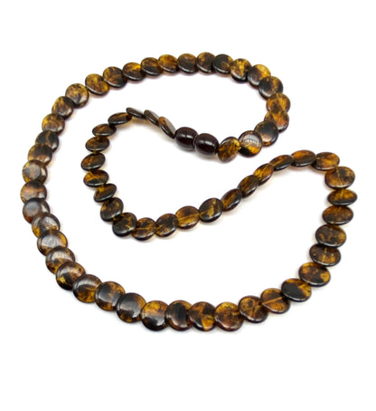 Snake - dark green amber necklace