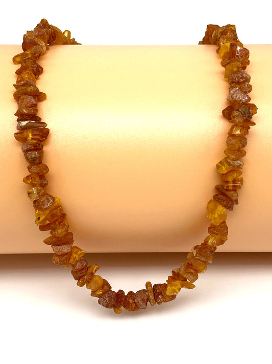 Healing necklace made of raw amber