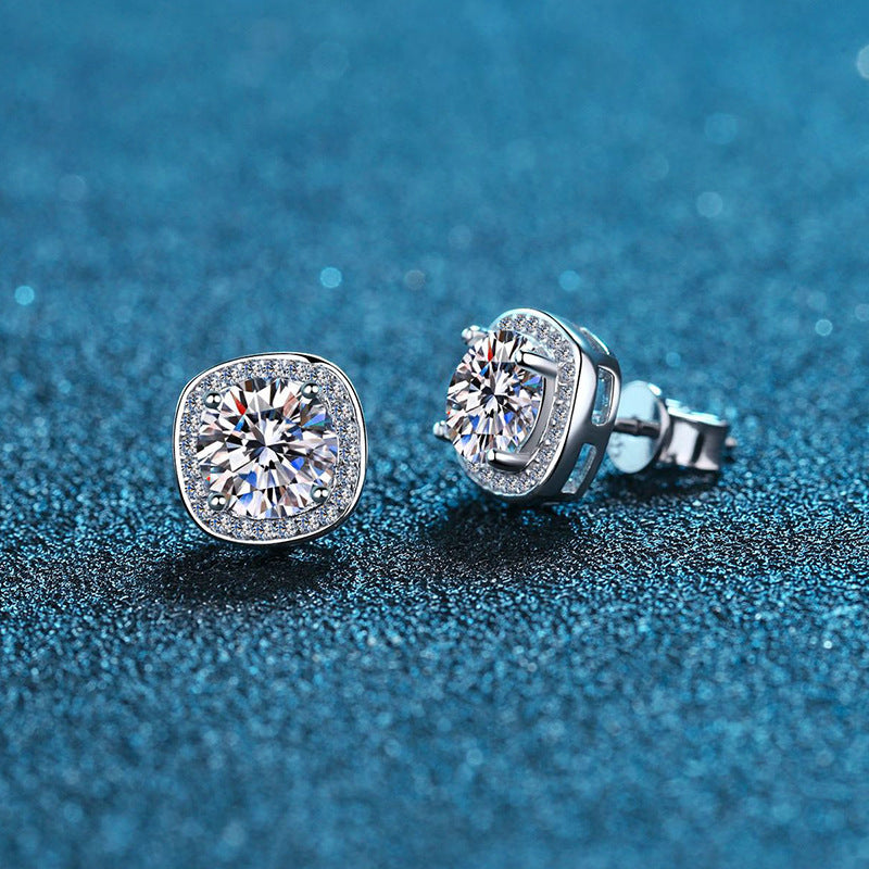 S925 Sterling Silver Diamond Stud Earrings