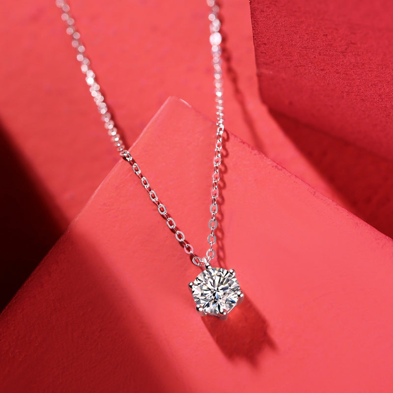 Moissanite Pendant Chain Necklace