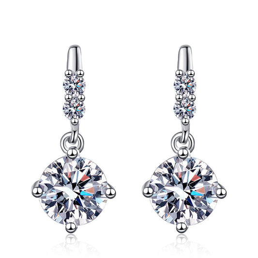 S925 Silver Moissanite Stud Earrings