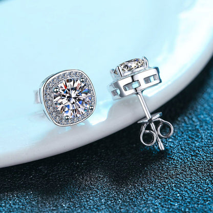 S925 Sterling Silver Diamond Stud Earrings