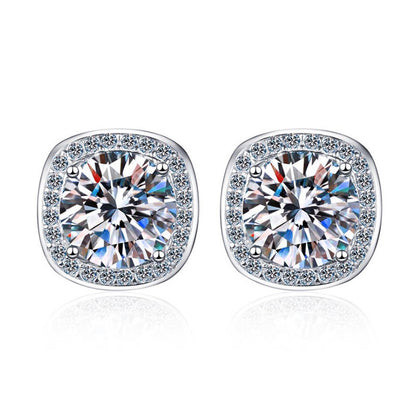 S925 Sterling Silver Diamond Stud Earrings