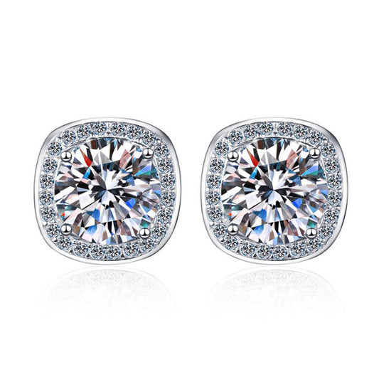 S925 Sterling Silver Diamond Stud Earrings