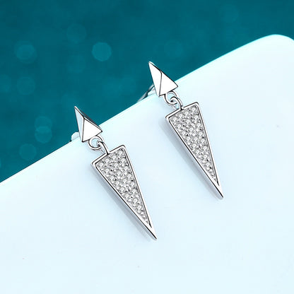 Triangle Stud Earrings Mossan Diamond Full Set