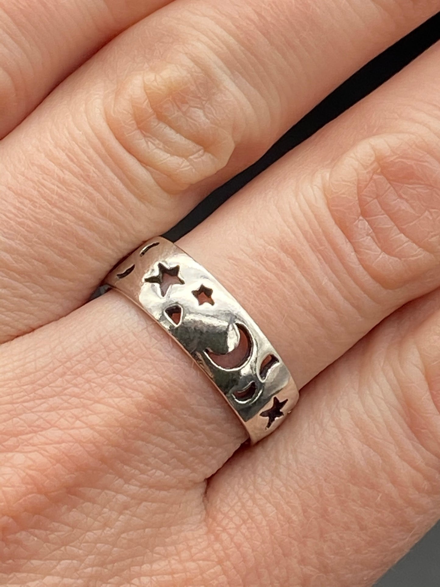 Night - Nice Star&Moon Slotted Ring
