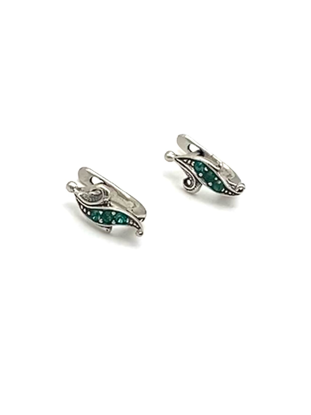 Curl - Emerald Crystals Earrings