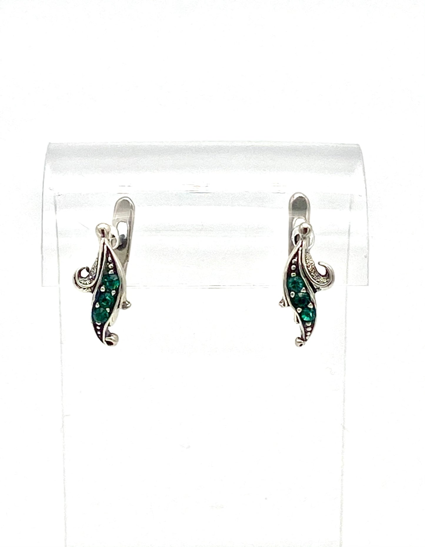 Curl - Emerald Crystals Earrings