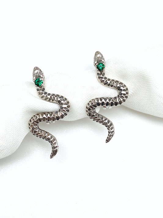 Snakette - Emerald Crystals Earrings