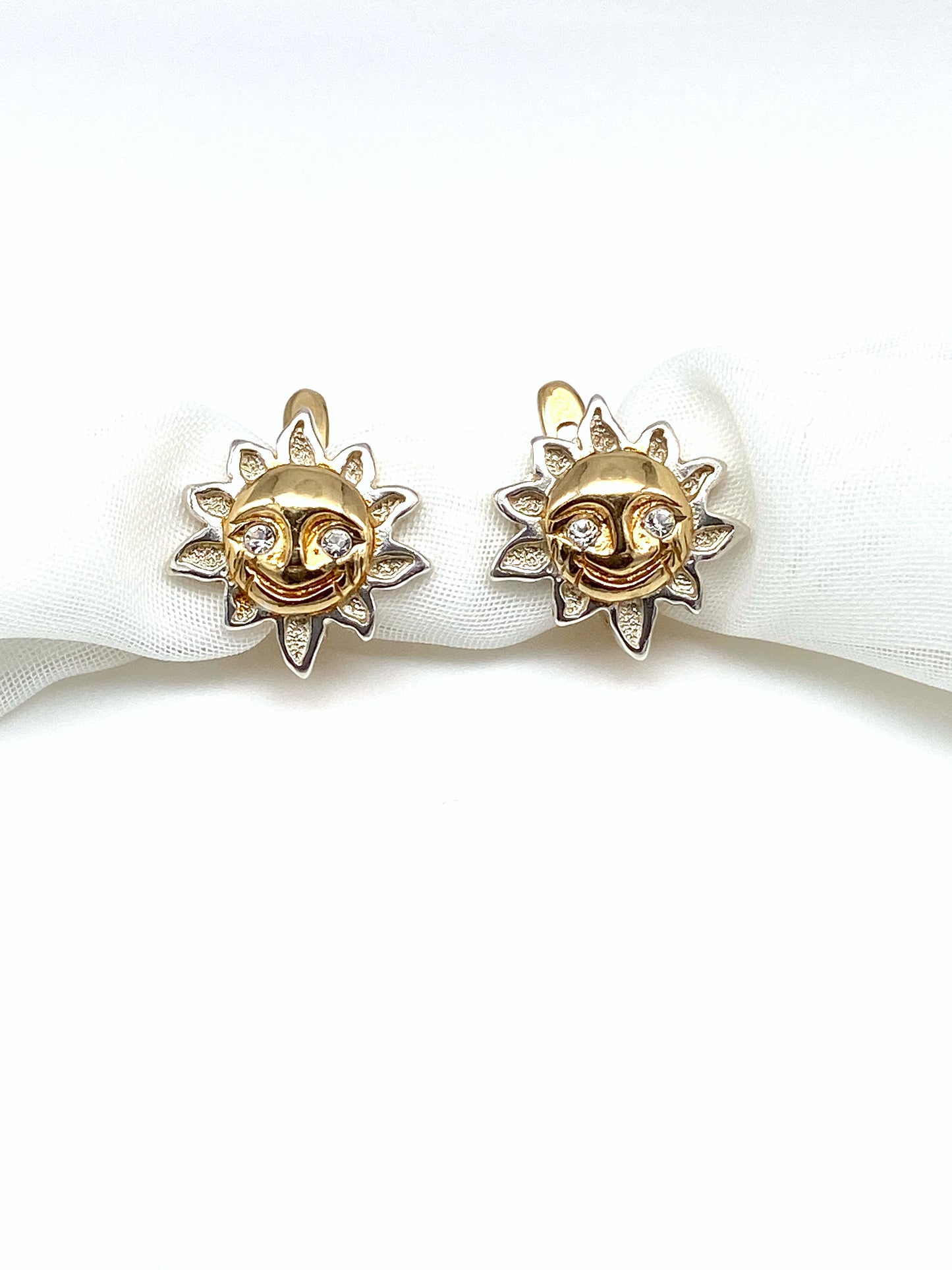 Sun Smile - Italian Style Gold Plated Earrings