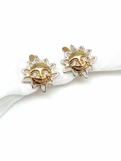 Sun Smile - Italian Style Gold Plated Earrings