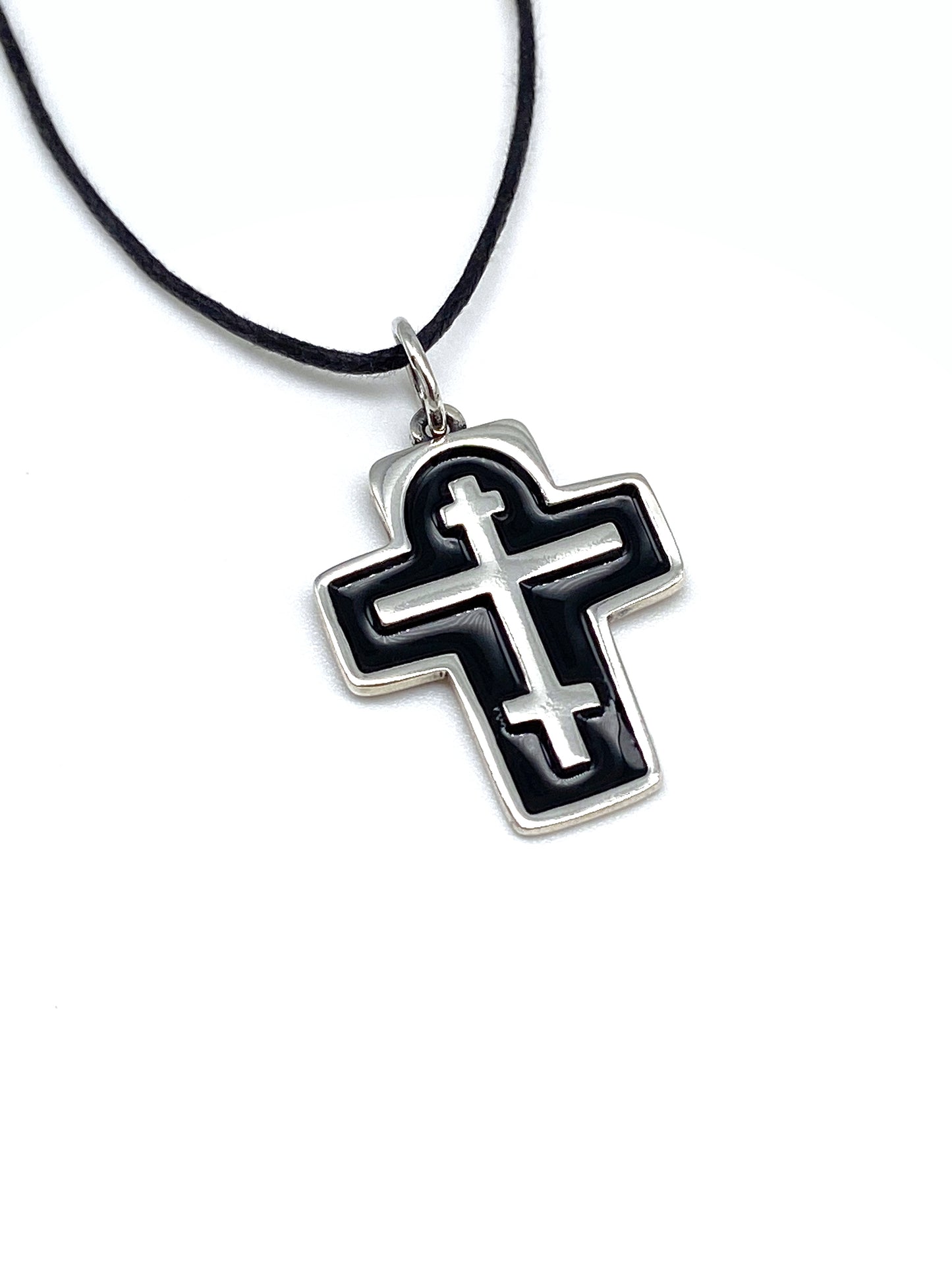 Black Enamel Cross - Christian Symbol