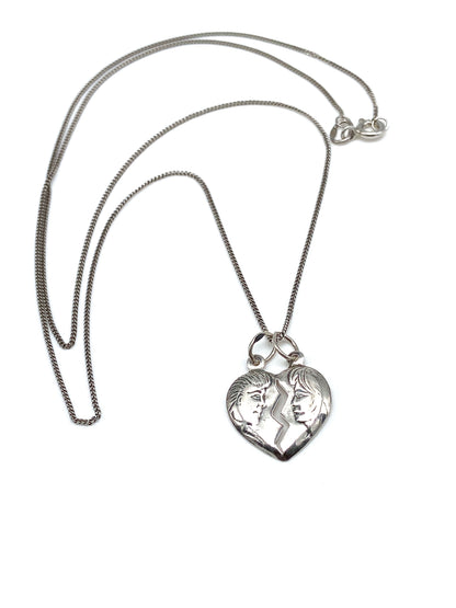 Heart for two - pendant with chain